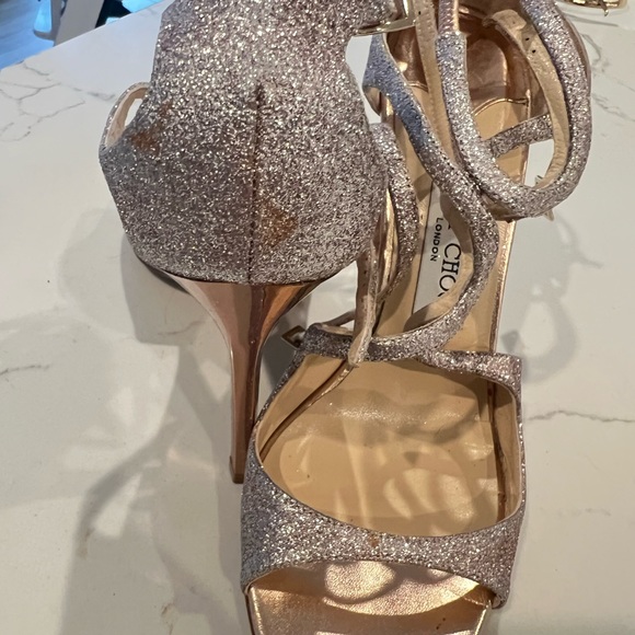 Jimmy Choo Women's Azia Strappy High Heel Sandals Rose Gold size 39.5 - Picture 8 of 9